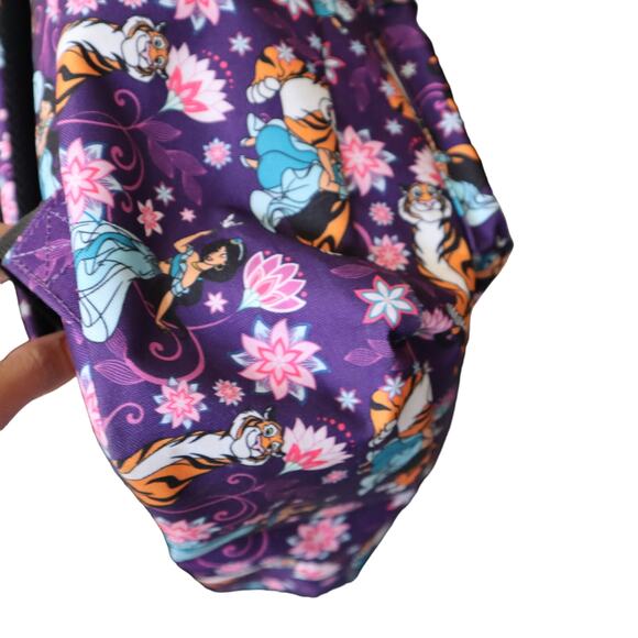 Purple Disney x Loungefly Aladdin Jasmine & Rajah Print Full Size Backpack